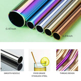 Green Stainless Steel Drinking Straws - Multicolor