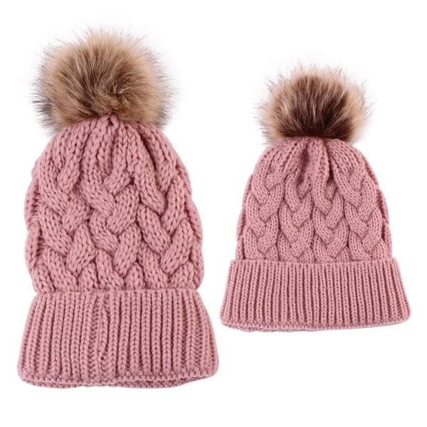 Mother Daughter Knitted Beanie - 4 colors