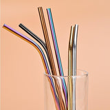 Green Stainless Steel Drinking Straws - Multicolor