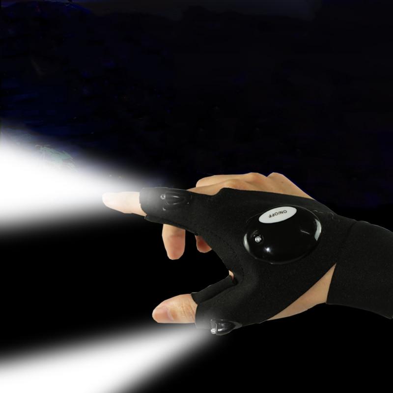 Handsfree Fingerless LED Flashlight Gloves