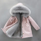 Fuzzy Cozy Parka Grey Lining