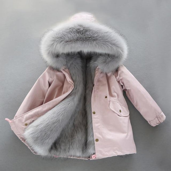 Fuzzy Cozy Parka Grey Lining