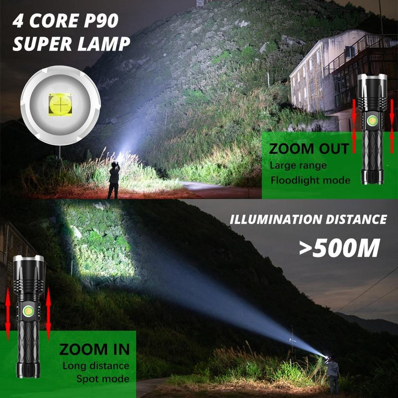 Rechargeable LED Flashlight with USB Port