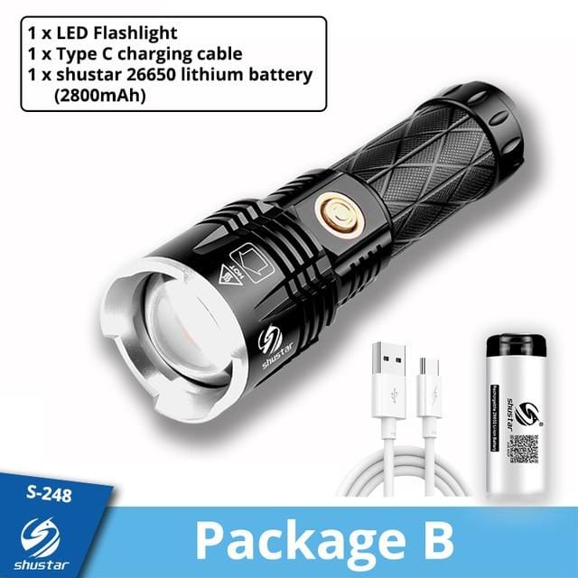 Rechargeable LED Flashlight with USB Port