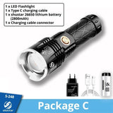 Rechargeable LED Flashlight with USB Port