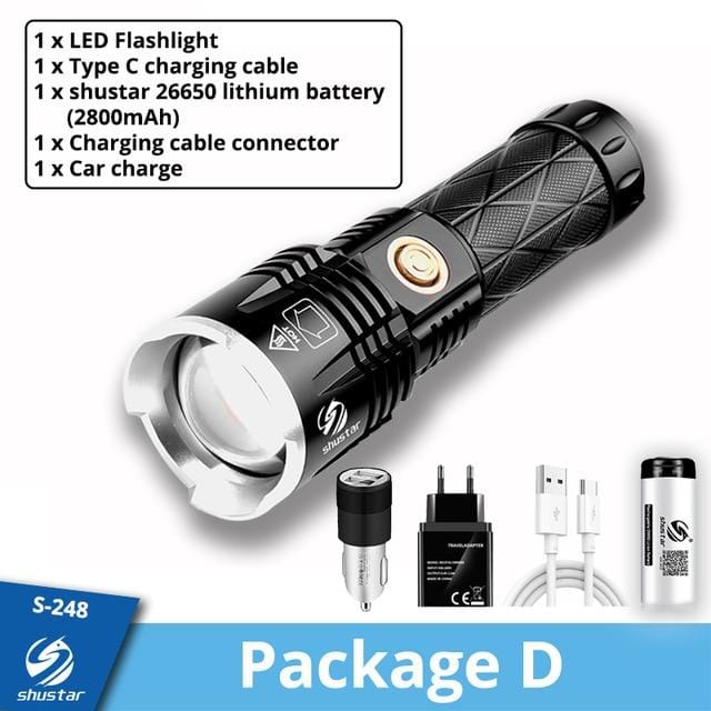 Rechargeable LED Flashlight with USB Port