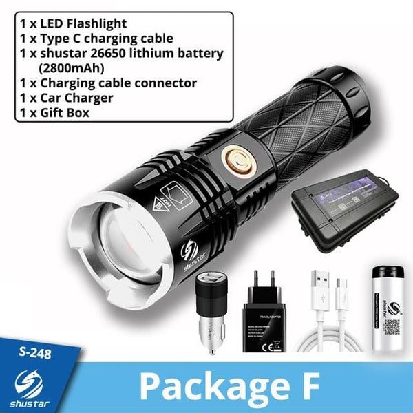 Rechargeable LED Flashlight with USB Port