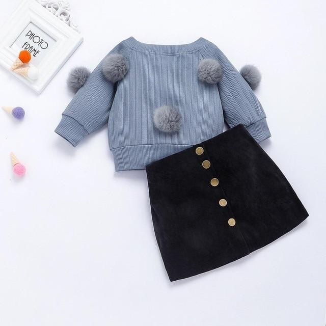 Pompom Skirt Set