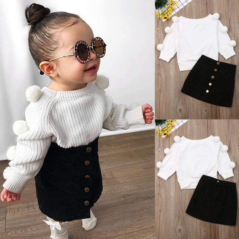 Pompom Skirt Set